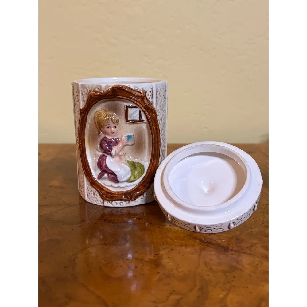 Vintage Sears Roebuck Pioneer Girl Canister 1978 Ceramic Made in Japan